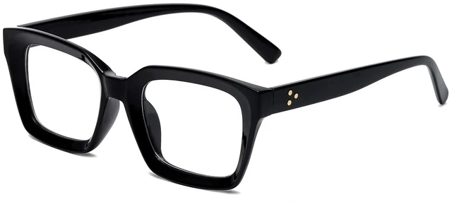 Main image of Classic Thick Square Frame Clear Lens Glasses for Women Men Non Prescription Eyeglasses(A1 Bright Black)