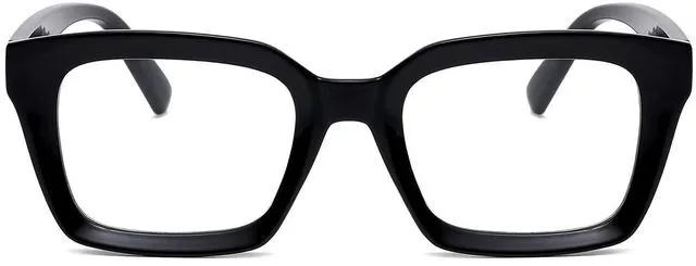 Alt view image 3 of 7 - Classic Thick Square Frame Clear Lens Glasses for Women Men Non Prescription Eyeglasses(A1 Bright Black)
