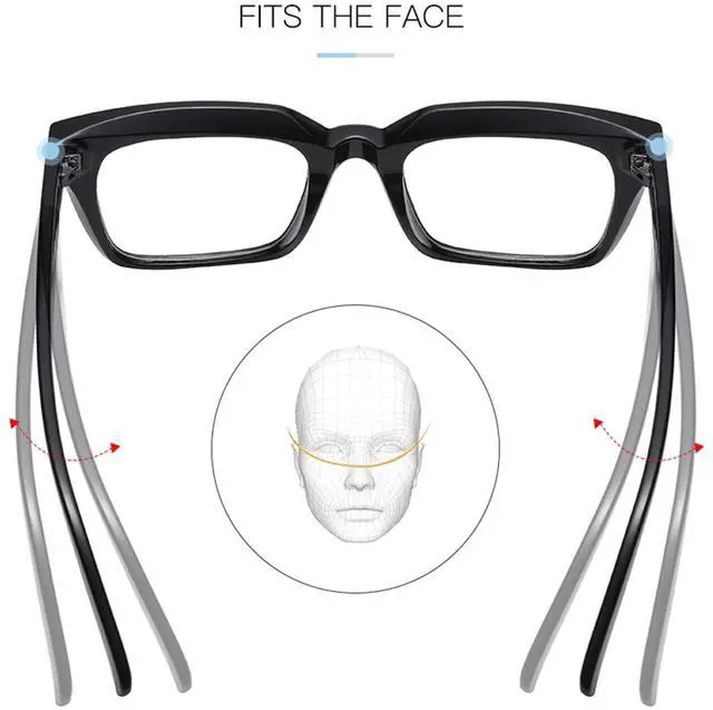 Alt view image 5 of 7 - Classic Thick Square Frame Clear Lens Glasses for Women Men Non Prescription Eyeglasses(A1 Bright Black)