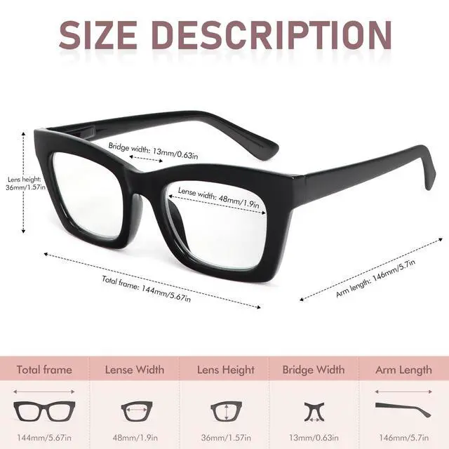 Alt view image 2 of 6 - 3 Pack Reading Glasses for Women Blue Light Blocking Computer Fashion Readers with Spring Hinge and Glasses pouch Black/Pink/Tortoise +1.5