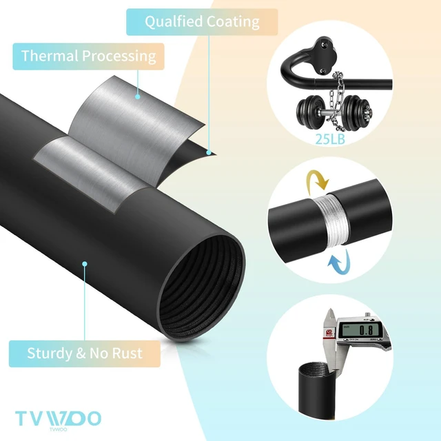 Alt view image 4 of 7 - Wrap Around Curtain Rods,Black Curtain Rods 28 to 48 Inch,5/8 Inch Adjustable Blackout Curtain Rod Set,Room Darkening Single Window Rod,Metal Thicken Hidden Curved Drapery Rod 28-48",Matte Black