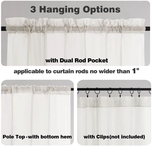 Alt view image 6 of 7 - Ivory Sheer Curtains 84 Inches Long for Living Room, 2 Panels | Light Filtering, Voile Drapes, Rod Pocket, Window Treatment, Solid Color, Sheer Curtain Panels, Bedroom, Each 42"Wx84"L