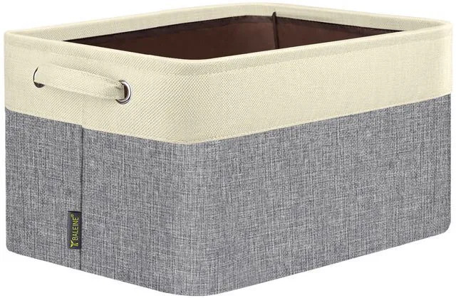 Main image of 1 Pack Fabric Closet Storage Bins for Shelves, Linen Closet Organizers and Storage, Decorative Baskets for Organizing, Shelf, Clothes, Home, Office (Grey, 12"x8"x8")