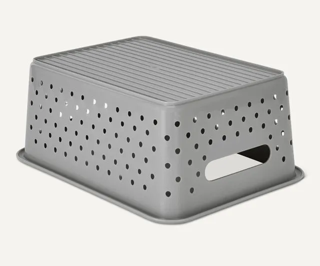 Alt view image 4 of 5 - \ Decorative BPA-Free Plastic Storage Baskets, 9.9 x 7.4 x 4.16 inches, Grey, 6-Pack