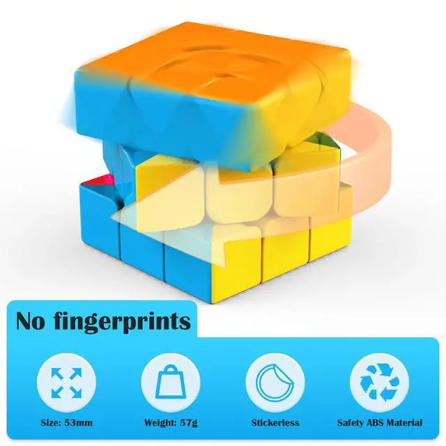 Alt view image 6 of 7 - 3x3 Speed Cube Stickerless with Stand & Tutorial Toy Gift for Boys 6-12 | Problem-Solving Brain Teaser, Easy Turning Sensory Puzzle Basket Stuffers STEM Educational