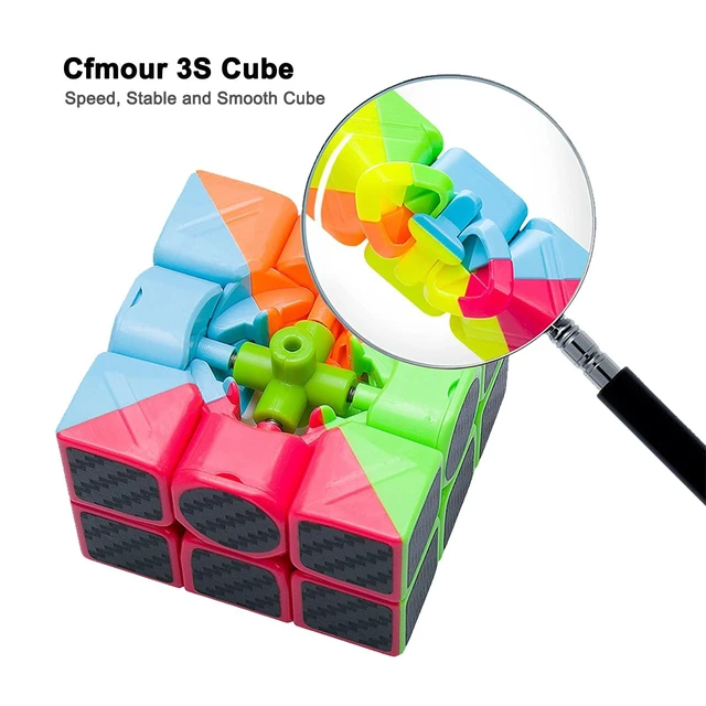 Alt view image 3 of 7 - Original Speed Cube 3x3x3, Fast Magic Cube for Kids, Smooth Carbon Fiber Cubes, Puzzle Toys