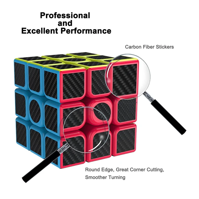 Alt view image 4 of 7 - Original Speed Cube 3x3x3, Fast Magic Cube for Kids, Smooth Carbon Fiber Cubes, Puzzle Toys