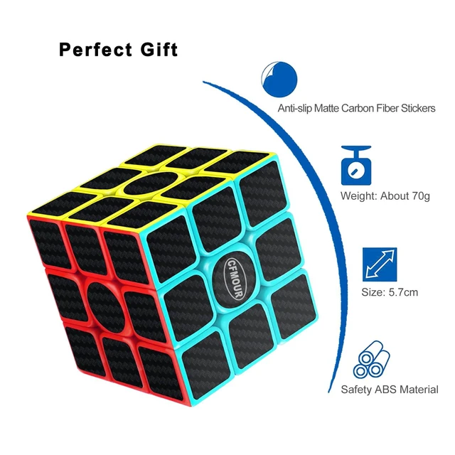 Alt view image 6 of 7 - Original Speed Cube 3x3x3, Fast Magic Cube for Kids, Smooth Carbon Fiber Cubes, Puzzle Toys