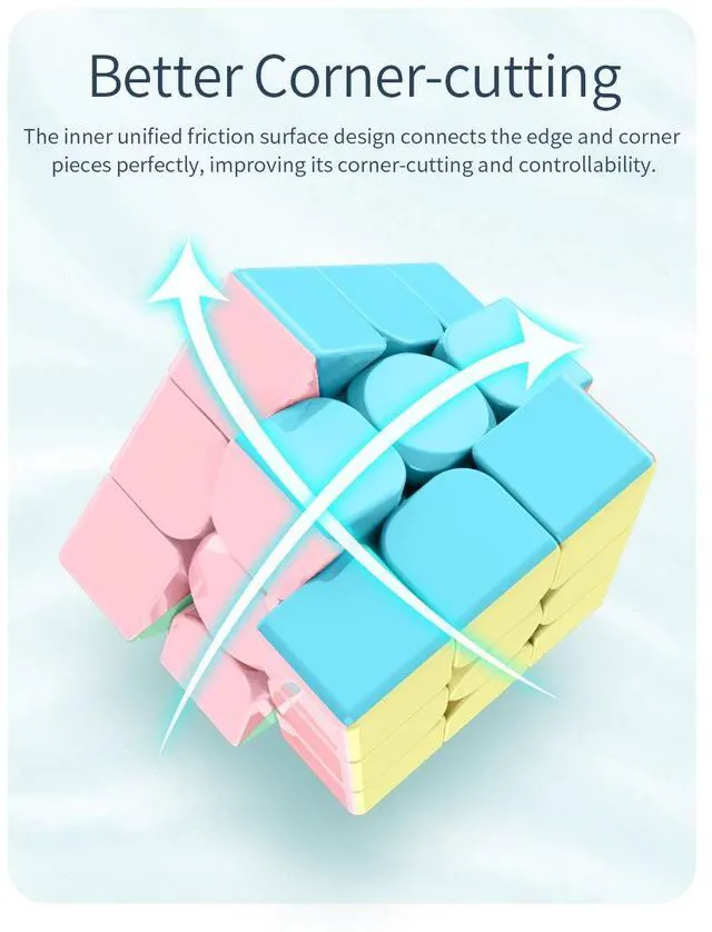 Alt view image 5 of 7 - 3x3x3 Speed Cube,Stickerless Magic Cube,Smooth Turning Puzzle Box with Anti-Sticky Design,The Most Educational Toy to Effectively Improve Your Child's Concentration and Responsiveness