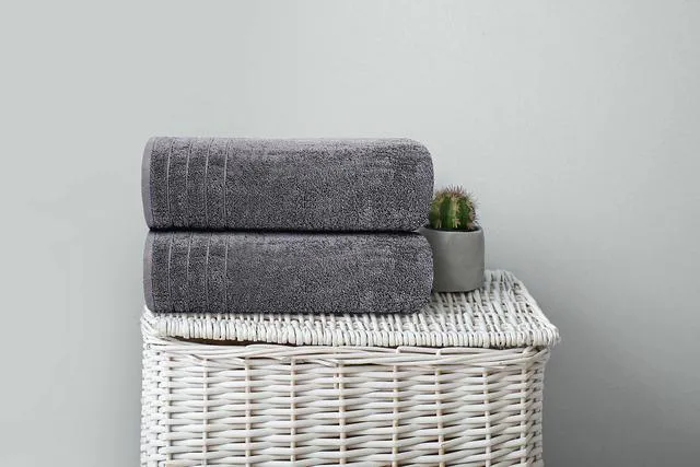 Alt view image 2 of 7 - 4 Piece Extra Large Bath Towels 30 x 60 Inches, Dark Grey | 100% Cotton, Larger & Lighter Weight, Quicker to Dry, Super Soft and Absorbent, Perfect for Bathroom