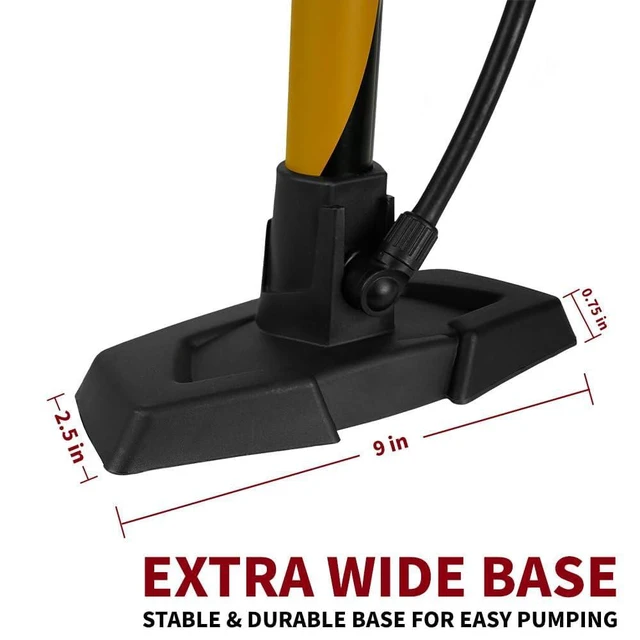 Alt view image 3 of 7 - Bike Pump out of durable Steel - Bicycle pump 160 PSI high Pressure, Bike Tire Pump 17/24 inch Smart Valve Head, Schrader bike pump with gauge, Automatically Reversible Presta & Schrader, ball pump
