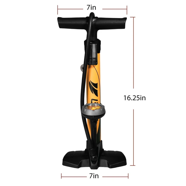 Alt view image 2 of 7 - Bike Pump out of durable Steel - Bicycle pump 160 PSI high Pressure, Bike Tire Pump 17/24 inch Smart Valve Head, Schrader bike pump with gauge, Automatically Reversible Presta & Schrader, ball pump