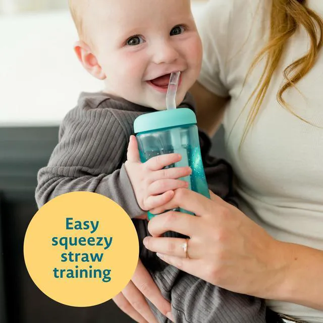 Alt view image 2 of 7 - Squeeze & Sip Straw Cups - 7 Oz - 3 Count | Toddler Straw Cups, 7 Oz Cups, 3 Count, Ages 6 Months And Up, Top-Rack Dishwasher Safe, Made Without BPA