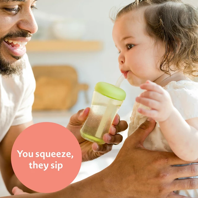 Alt view image 3 of 7 - Squeeze & Sip Straw Cups - 7 Oz - 3 Count | Toddler Straw Cups, 7 Oz Cups, 3 Count, Ages 6 Months And Up, Top-Rack Dishwasher Safe, Made Without BPA