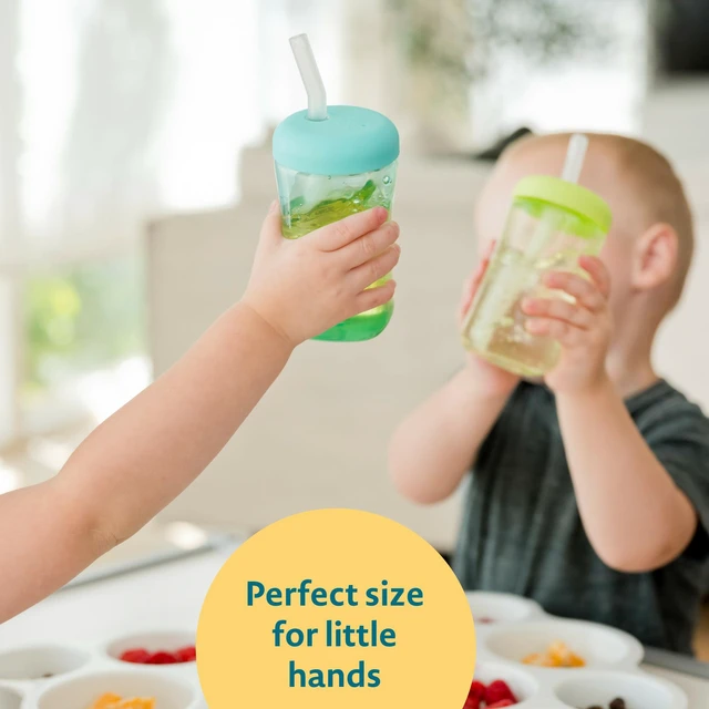 Alt view image 5 of 7 - Squeeze & Sip Straw Cups - 7 Oz - 3 Count | Toddler Straw Cups, 7 Oz Cups, 3 Count, Ages 6 Months And Up, Top-Rack Dishwasher Safe, Made Without BPA