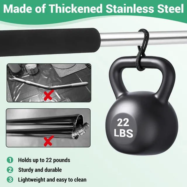 Alt view image 5 of 7 - Clothes Hook Pole, High Reach Garment Hook for Hanging Clothes Light and Plants Extendable from 35" to 50" Made of Stainless Steel Tube with Sponge Handle(1)
