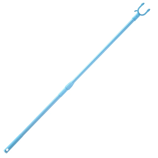 Alt view image 5 of 7 - 22.1-37.8" Telescopic Clothes Pole, Aluminium Clothes Hook Pole with U-Shape Fork, Hanging Clothesline Poles with Hook for Wardrobe, Clothesline, Hanger Rod, Clothing Wardrobe Storage