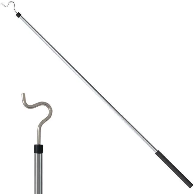 Main image of Clothes Hook Pole, Clothes Hanger Reaching Hook for Hanging Clothes Light and Plants Extendable from 35" to 50" Made of Stainless Steel Tube with Sponge Handle (50inch)