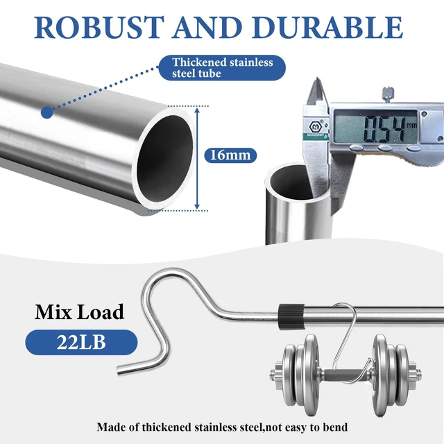Alt view image 4 of 7 - Clothes Hook Pole, Clothes Hanger Reaching Hook for Hanging Clothes Light and Plants Extendable from 35" to 50" Made of Stainless Steel Tube with Sponge Handle (50inch)