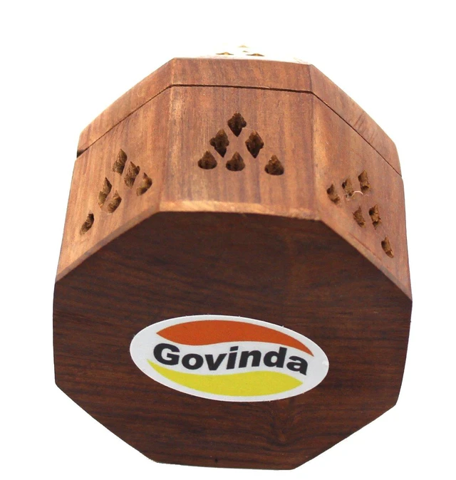 Alt view image 3 of 5 - - 5 Inch Temple Wooden Charcoal/Cone Burner