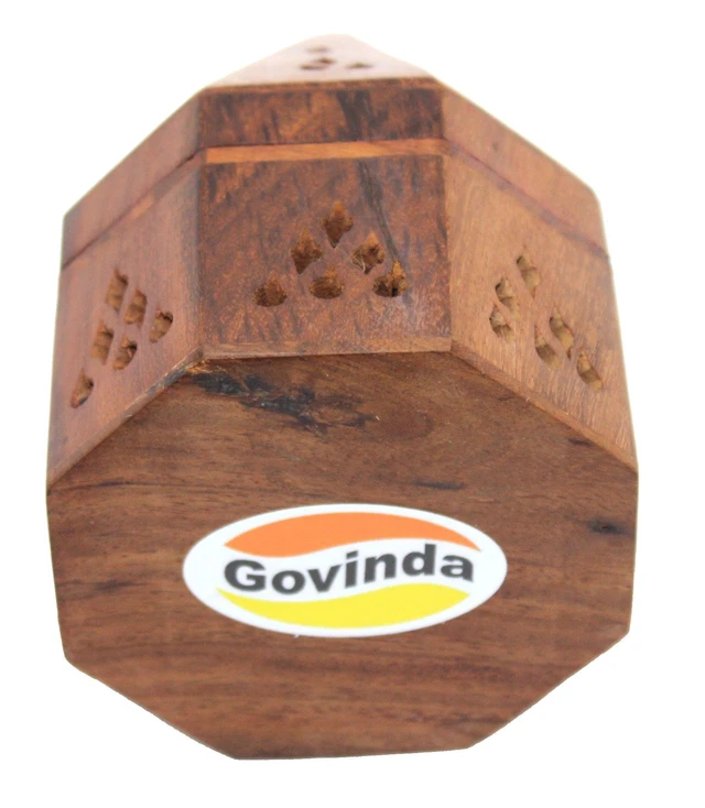 Alt view image 5 of 5 - - 5 Inch Temple Wooden Charcoal/Cone Burner