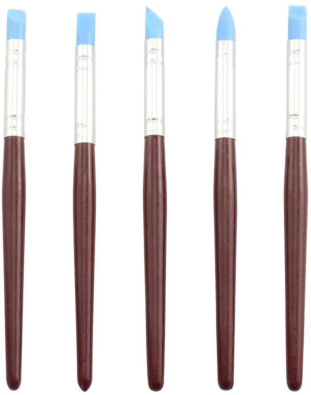 Main image of Clay Sculpting Tool 5PCS 5 Size Rubber Tip Silicon Brushes Pottery Clay Pen Shaping Carving Tools