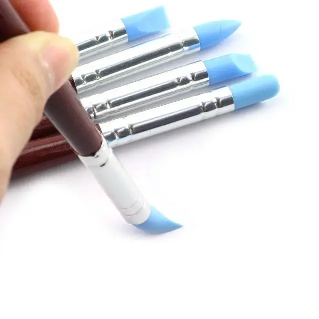 Alt view image 2 of 5 - Clay Sculpting Tool 5PCS 5 Size Rubber Tip Silicon Brushes Pottery Clay Pen Shaping Carving Tools