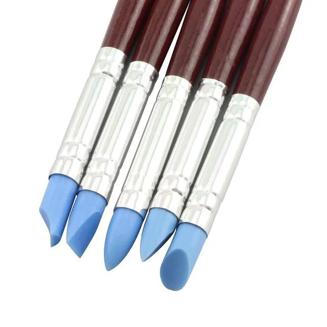 Alt view image 3 of 5 - Clay Sculpting Tool 5PCS 5 Size Rubber Tip Silicon Brushes Pottery Clay Pen Shaping Carving Tools