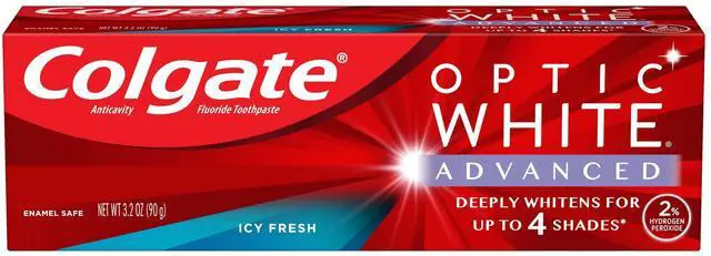 Main image of Optic White Advanced 2% Hydrogen Peroxide Toothpaste, 3.2 oz | Icy Fresh, Teeth Whitening Toothpaste, Removes 5 Years of Deep-Set Coffee, Tea, and Wine Stains, Enamel Safe Formula