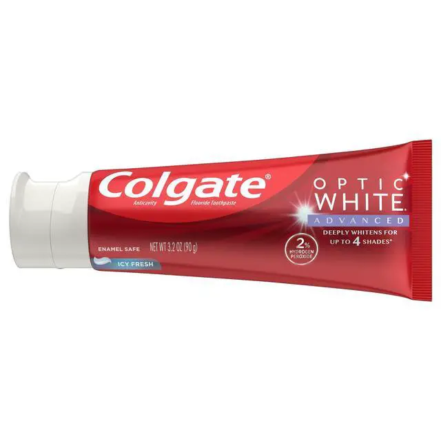 Alt view image 2 of 7 - Optic White Advanced 2% Hydrogen Peroxide Toothpaste, 3.2 oz | Icy Fresh, Teeth Whitening Toothpaste, Removes 5 Years of Deep-Set Coffee, Tea, and Wine Stains, Enamel Safe Formula