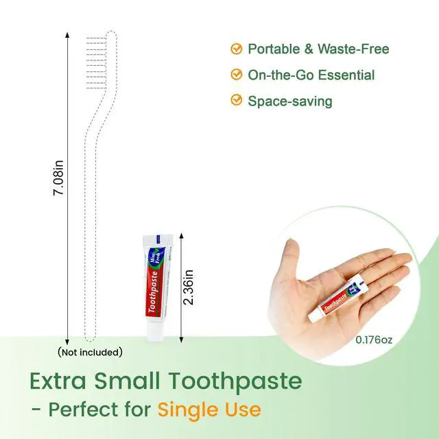 Alt view image 4 of 6 - 15 Tubes Travel Toothpaste in Bulk, Mini Small Mint Toothpaste 0.176oz/5g | Mint Flavor, Travel Essentials, On-the-Go, for Guests Homeless Hotel Charity