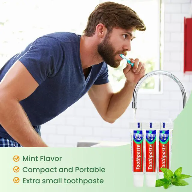 Alt view image 3 of 6 - 15 Tubes Travel Toothpaste in Bulk, Mini Small Mint Toothpaste 0.176oz/5g | Mint Flavor, Travel Essentials, On-the-Go, for Guests Homeless Hotel Charity