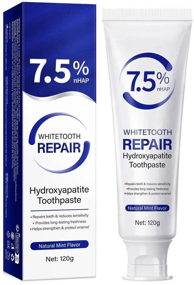Main image of Hydroxyapatite Toothpastes for Enamel Protection and Tooth Strengthening, Fluoride-Free Cooling Mint, Promotes Fresh Breath, Daily Use for Oral Health