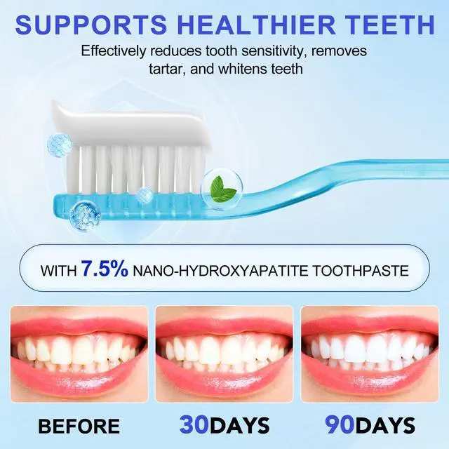 Alt view image 4 of 7 - Hydroxyapatite Toothpastes for Enamel Protection and Tooth Strengthening, Fluoride-Free Cooling Mint, Promotes Fresh Breath, Daily Use for Oral Health