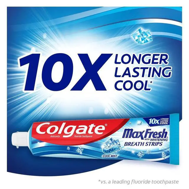 Alt view image 2 of 5 - Max Fresh Toothpaste with Mini Breath Strips, Mint, 6 Oz