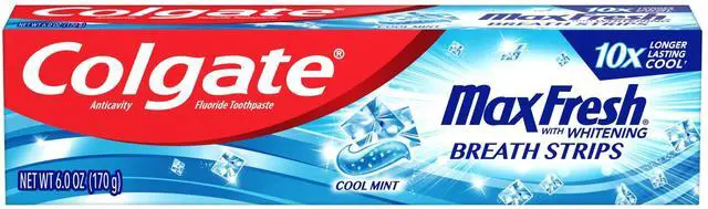 Main image of Max Fresh Toothpaste with Mini Breath Strips, Mint, 6 Oz