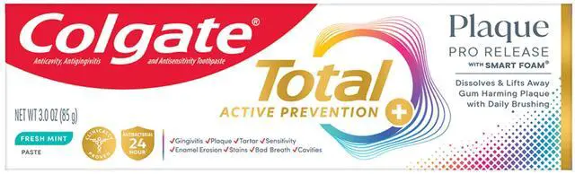 Main image of Total Plaque Pro Release Toothpaste for Gum Health, Mint, 3 oz | Dissolves and Lifts Gum Harming Plaque and Tartar Buildup, Clinically Proven Formula, 24 Hour Antibacterial Protection