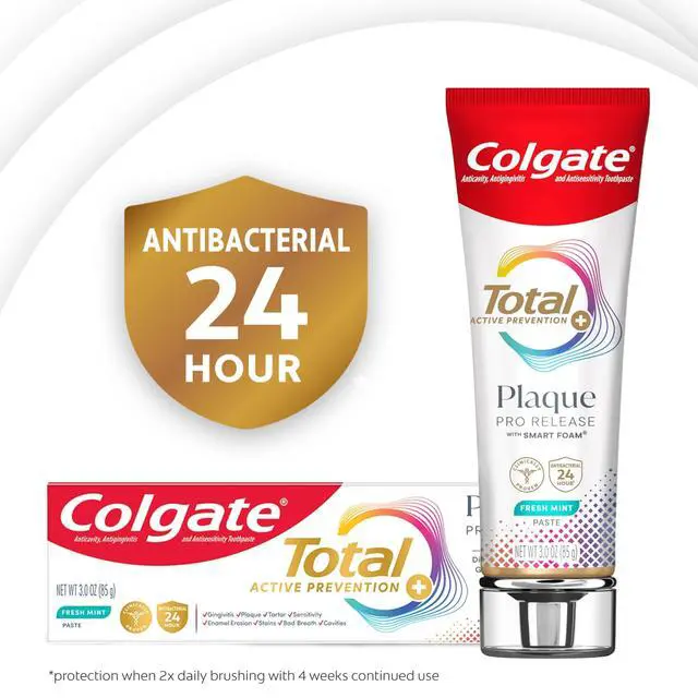 Alt view image 4 of 7 - Total Plaque Pro Release Toothpaste for Gum Health, Mint, 3 oz | Dissolves and Lifts Gum Harming Plaque and Tartar Buildup, Clinically Proven Formula, 24 Hour Antibacterial Protection