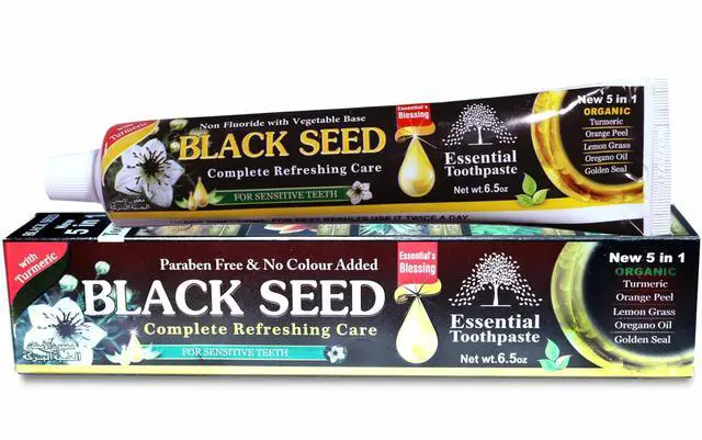 Main image of Black Seed Essential Toothpaste, 6.53oz Pack of 1 | Fluoride Free | Sensitive Teeth, organic black seed, tooth enamel hardening