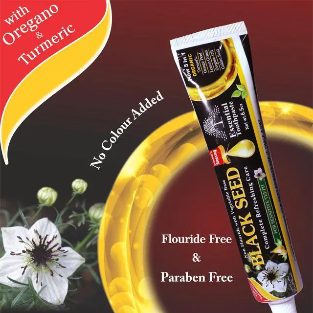 Alt view image 2 of 5 - Black Seed Essential Toothpaste, 6.53oz Pack of 1 | Fluoride Free | Sensitive Teeth, organic black seed, tooth enamel hardening