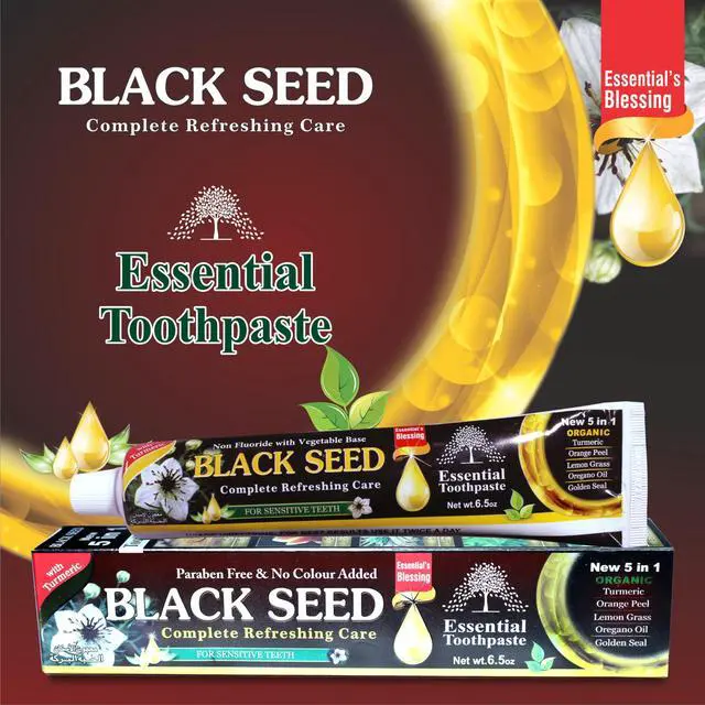Alt view image 4 of 5 - Black Seed Essential Toothpaste, 6.53oz Pack of 1 | Fluoride Free | Sensitive Teeth, organic black seed, tooth enamel hardening
