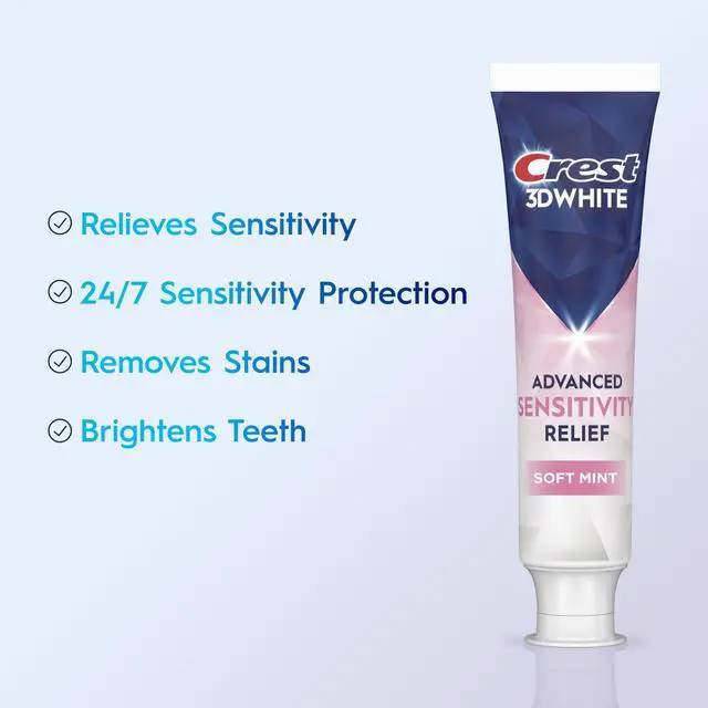 Alt view image 2 of 7 - 3DWhite Advanced Whitening Sensitivity Relief Toothpaste, Soft Mint, 3.3 oz, Pack of 2