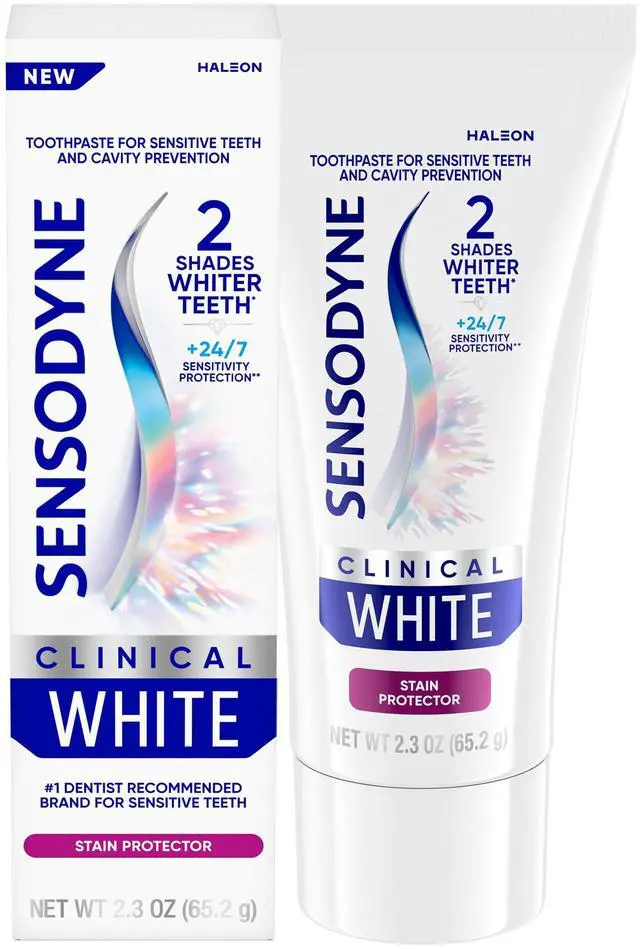 Main image of Clinical White Stain Protector Toothpaste, 2.3 oz | Clinically Proven Whitening For Sensitive Teeth, Stain Protector, 2 Shades Whiter Teeth