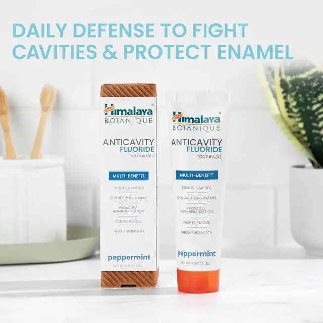 Alt view image 3 of 7 - Botanique Anticavity Fluoride Toothpaste, Peppermint Flavor, 4 oz. | Fluoride Toothpaste, Multi-Benefit Support, Fights Cavities, Remineralizes & Strengthens Enamel, No SLS or Titanium Dioxide