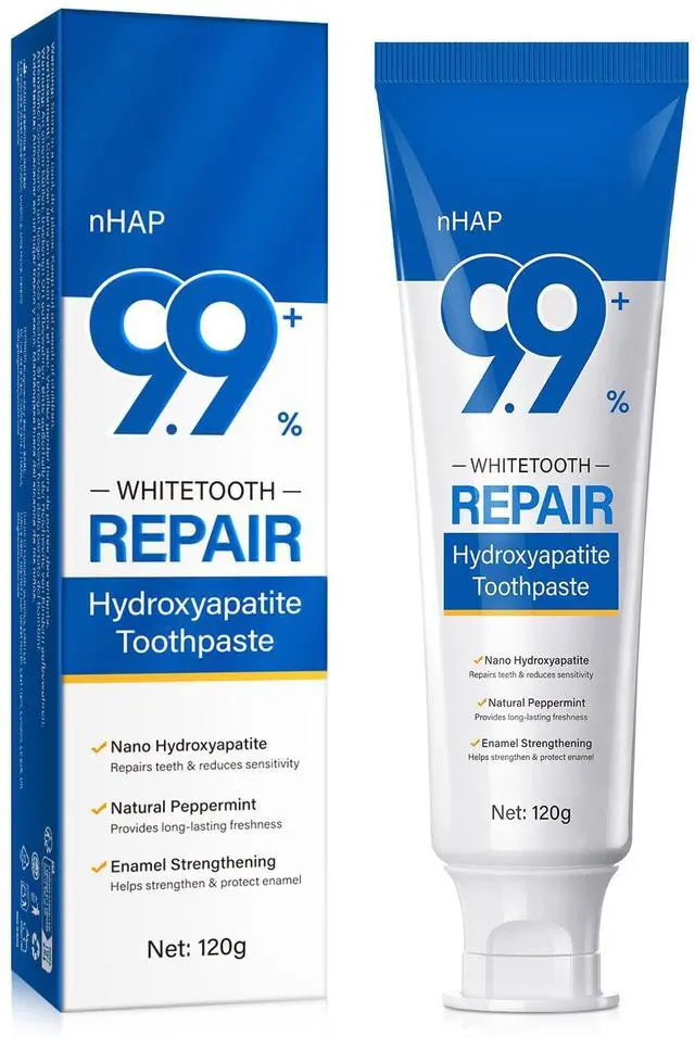 Main image of 9.9% Hydroxyapatite Toothpaste, Protects Enamel and Strengthens Teeth, Cleans and Cares for Oral Health, Freshens Breath, Non-Irritating, Natural and Safe, 4.23 Oz