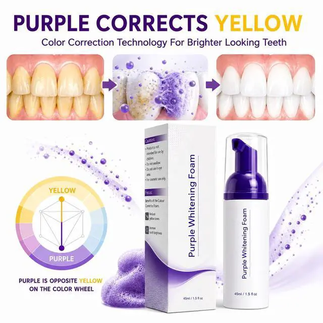 Alt view image 2 of 7 - Purple Toothpaste for Teeth Whitening, Foam Color Corrector, 1.5 Fl Oz