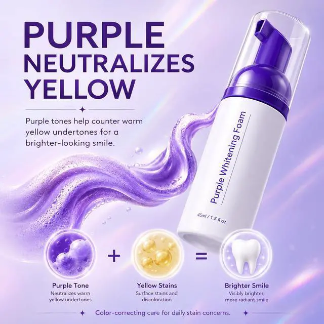 Alt view image 5 of 7 - Purple Toothpaste for Teeth Whitening, Foam Color Corrector, 1.5 Fl Oz
