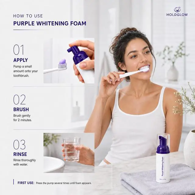 Alt view image 6 of 7 - Purple Toothpaste for Teeth Whitening, Foam Color Corrector, 1.5 Fl Oz