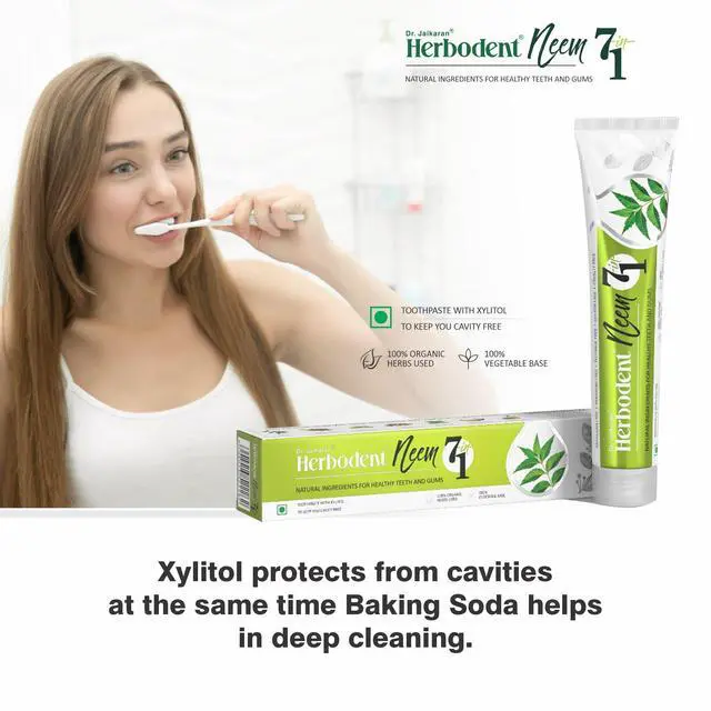 Alt view image 5 of 5 - NEEM 7 in 1 Toothpaste- 6.53oz/185g Pack of 1 | with Xylitol | Not just Neem but Neem 7 in 1, Cavity Protection, Excellent Freshness, Made with natural and organic ingredients