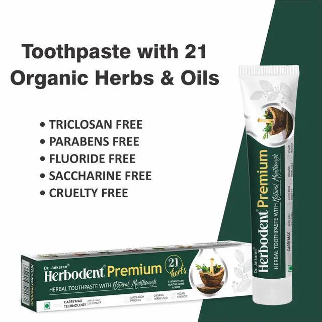 Alt view image 2 of 5 - Premium Toothpaste - 5.82oz/165g Pack of 1 | Strong Teeth | Unique blend of 21 herbs, Cavity Protection, Prevents Gum Bleeding, Soothes Swollen Gums, Toothpaste with Natural Mouthwash